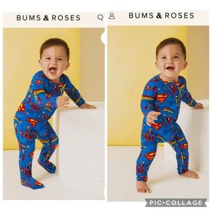 NWOT Bums & Roses x Superman Kryptonite Crusher Infant Boys Sleeper Convertible